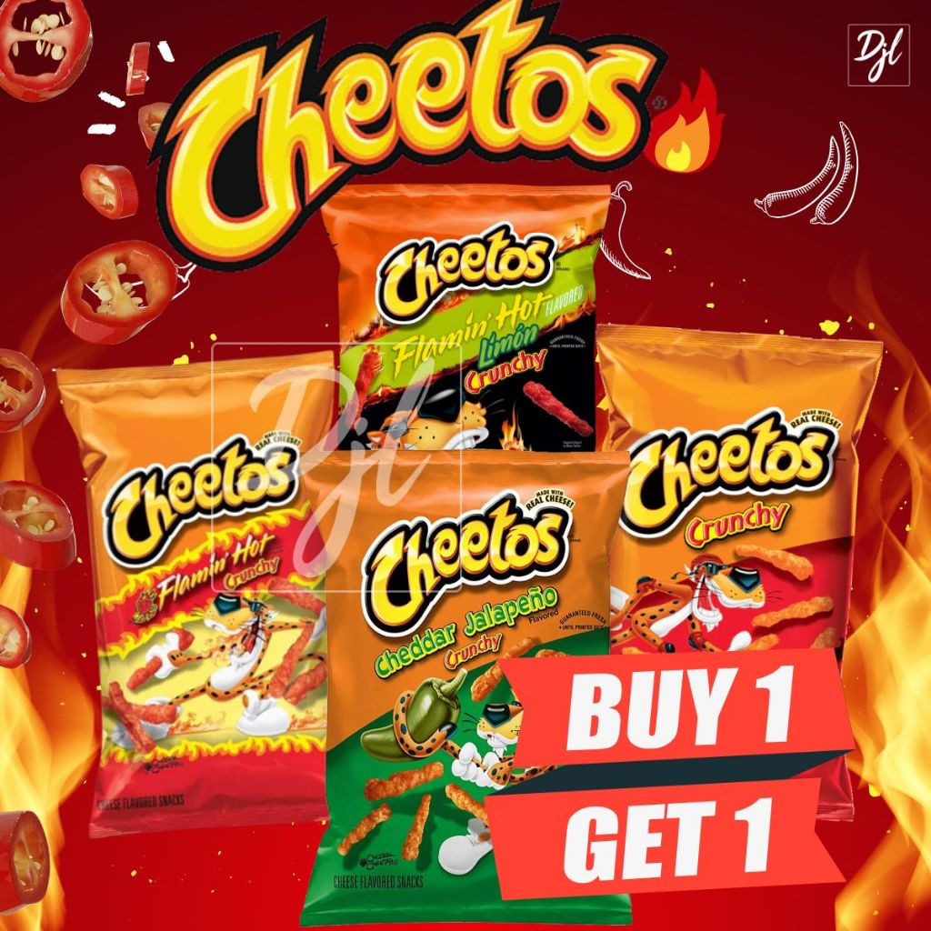 

(BUY 1 GET 1) Cheetos Snack Made With Real Cheese 226g Makanan Ringan Jagung 1 Pouch