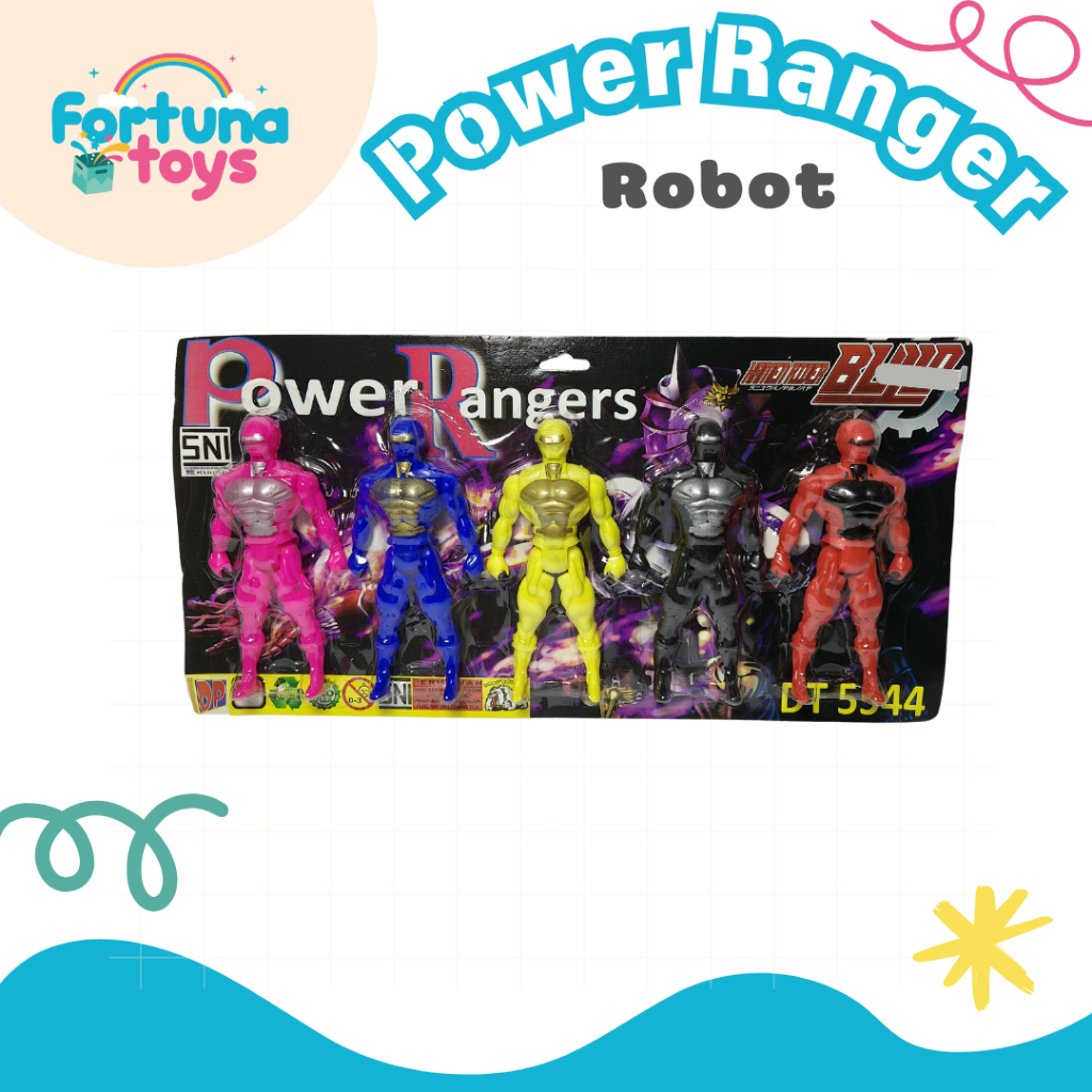 Fortuna Toys | Mainan Anak Robot Power Ranger Set Warna Warni isi 5 pcs / Power Ranger Set