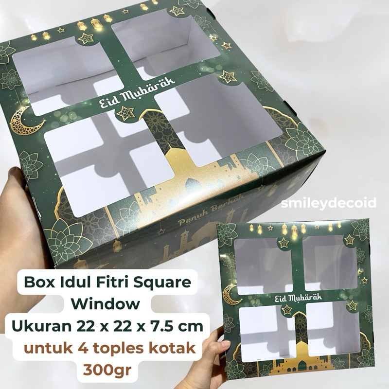 

[10PCS] Box Idul Fitri Square Window Lebaran untuk 4 Toples Kotak