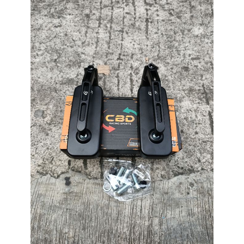 CBD Spion Cnc Dytona / Tanduk fleksibel Kaca Biru full hitam Universal Semua Motor