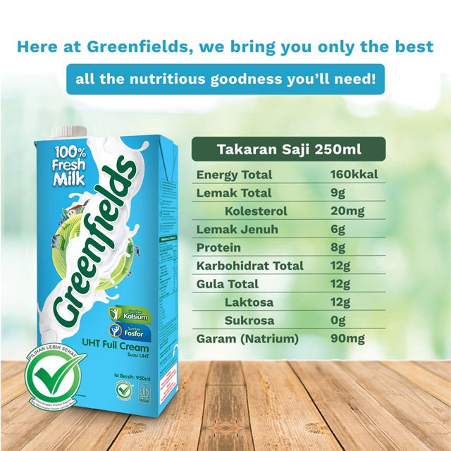 

Greenfield UHT Full Cream 950ml