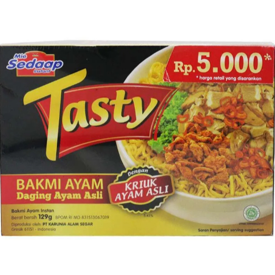 

Sedaap Tasty Mie Instan Bakmi Ayam 129 gr