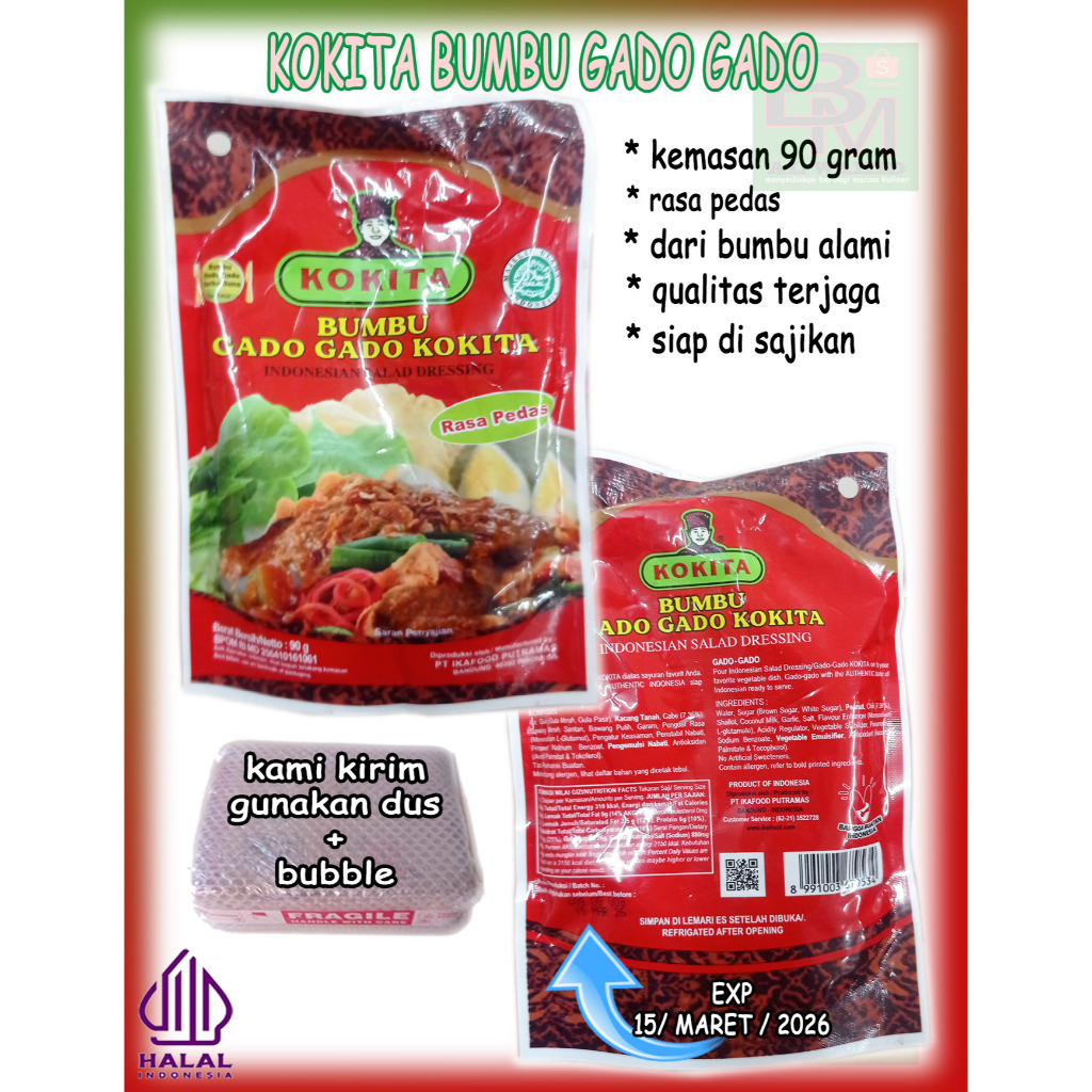 

Bumbu Gado Gado Kokita Rasa Pedas Kemasan 90 Gram