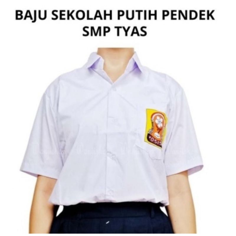 Seragam TYAS - Baju Putih Lengan Pendek Sekolah SMP