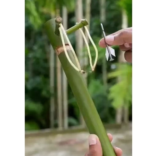 (MODEL 2) SLINGSHOT BAMBOO Tembakan Bambu Tradisional, KETAPEL PEMBURU Cocok untuk Berburu Hama AKUR