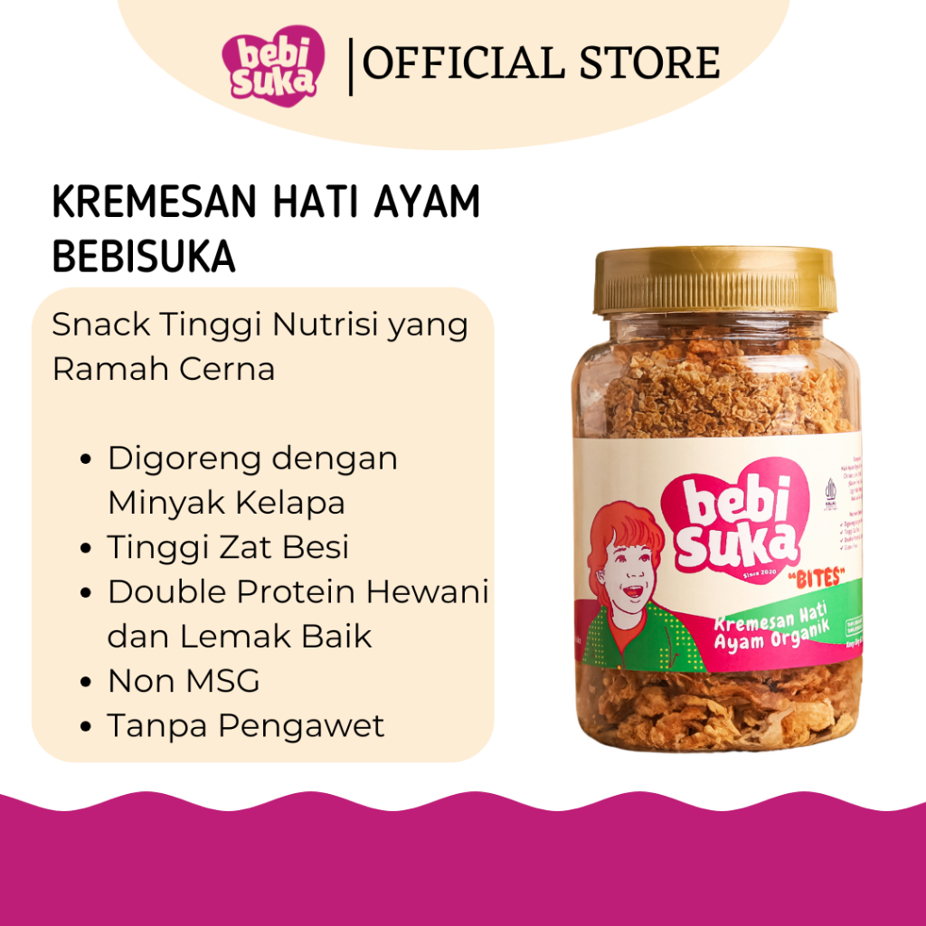 

ADR Bebisuka Kremesan Hati Ayam Snack MPASI Organik dan Orinal 75 gram