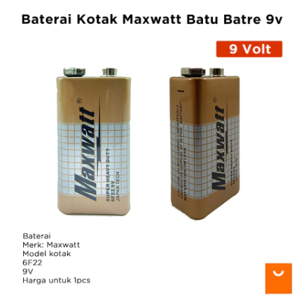Baterai Kotak Maxwatt Batu Batre 9v Battery 9 Volt