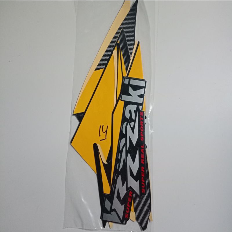 Stiker ninja rr new 2014 kuning kualitas super