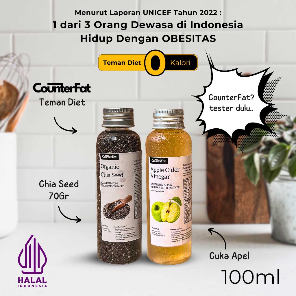 

CounterFat Cuka Apel Tester 100ml + Chia Seed
