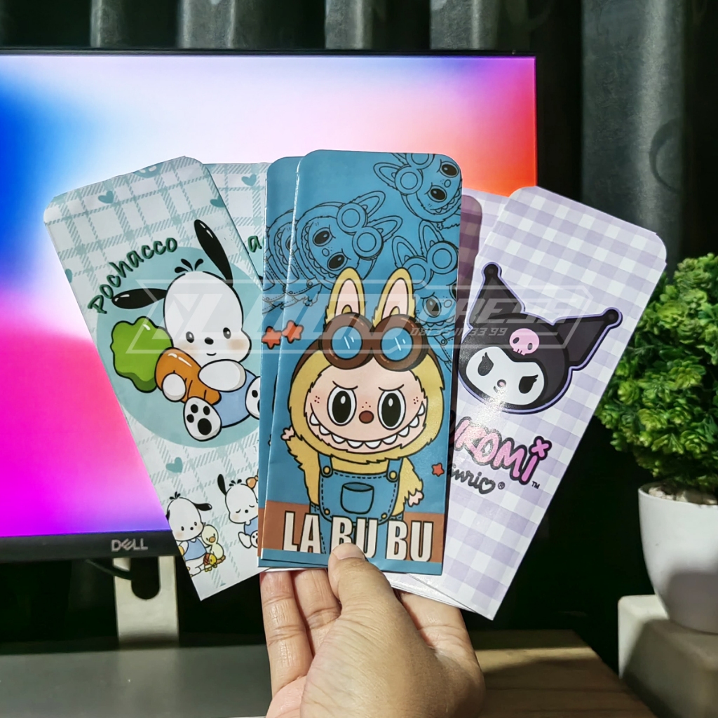 

[ 1 Pack isi 10 ] AMPLOP Lebaran Karakter Labubu Kuromi Sanrio - Jumbo 7,2x18 cm