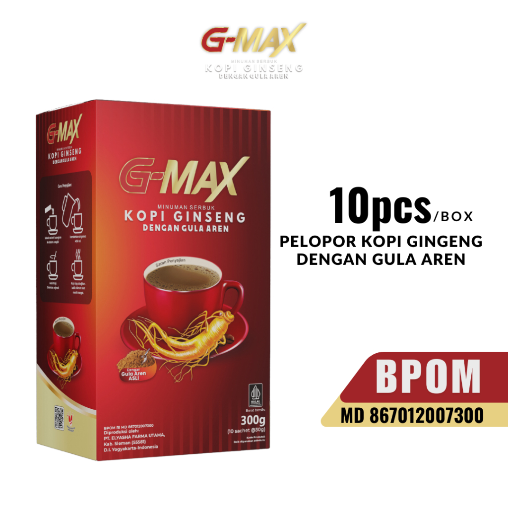 

G MAX KOPI EXTRAS GINGSENG TAHAN LAMA RESMI BPOM 1 BOX ISI 10PCS