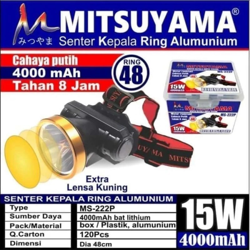Senter Kepala LED Putih Mitsuyama MS-222P