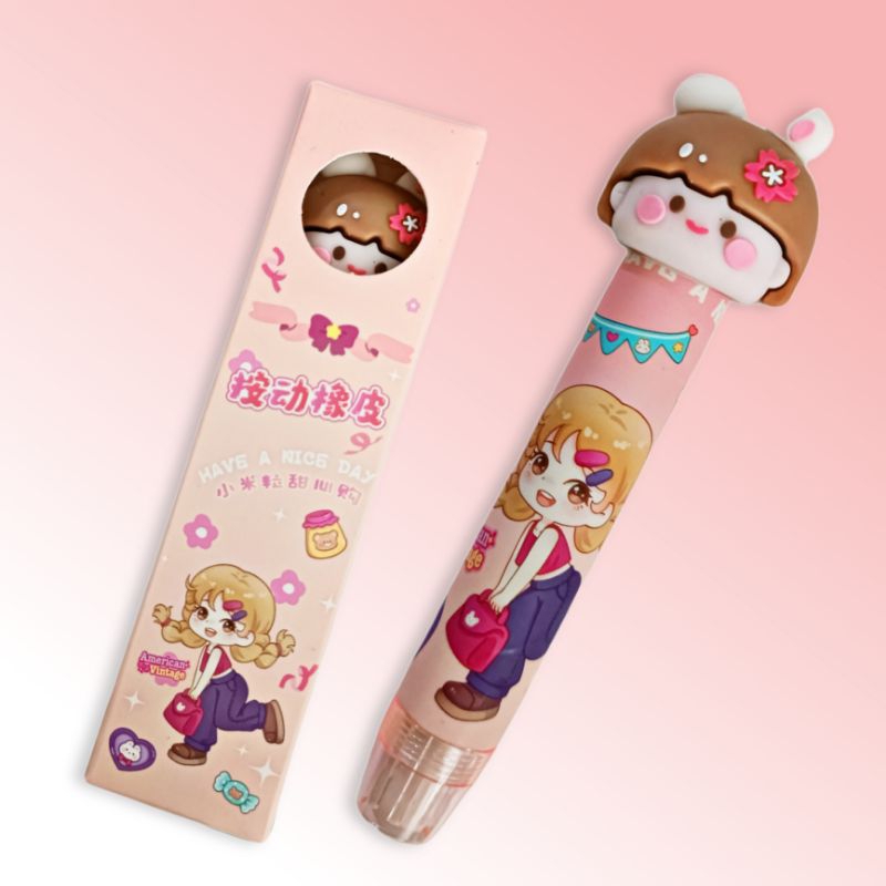 

1 Pcs Penghapus Karakter Mekanik Tekan/Eraser Pen/Mechanic Eraser/Penghapus Tekan