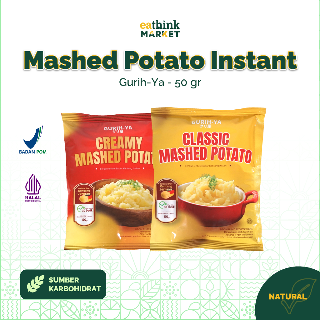 

Instant Mashed Potato Kentang Tumbuk Tanpa MSG - Gurih-Ya 50 g