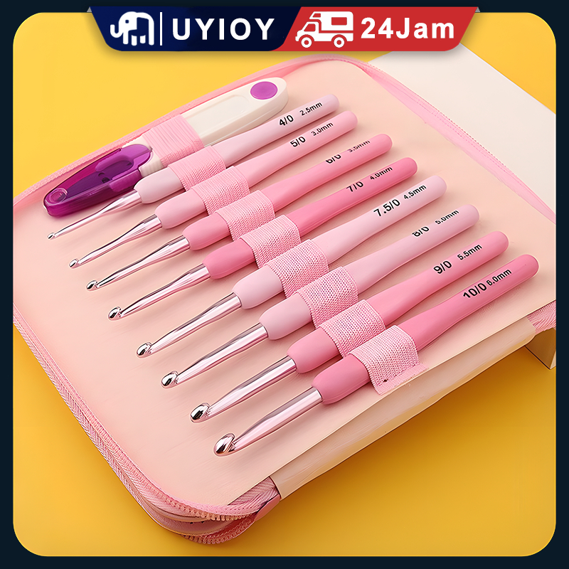 9Pcs Set Hakpen/hakpen Rajut/hakpen Rajut 1 Set/hakpen Rajut Set Lengkap/crochet Hook/jarum Rajut Ha
