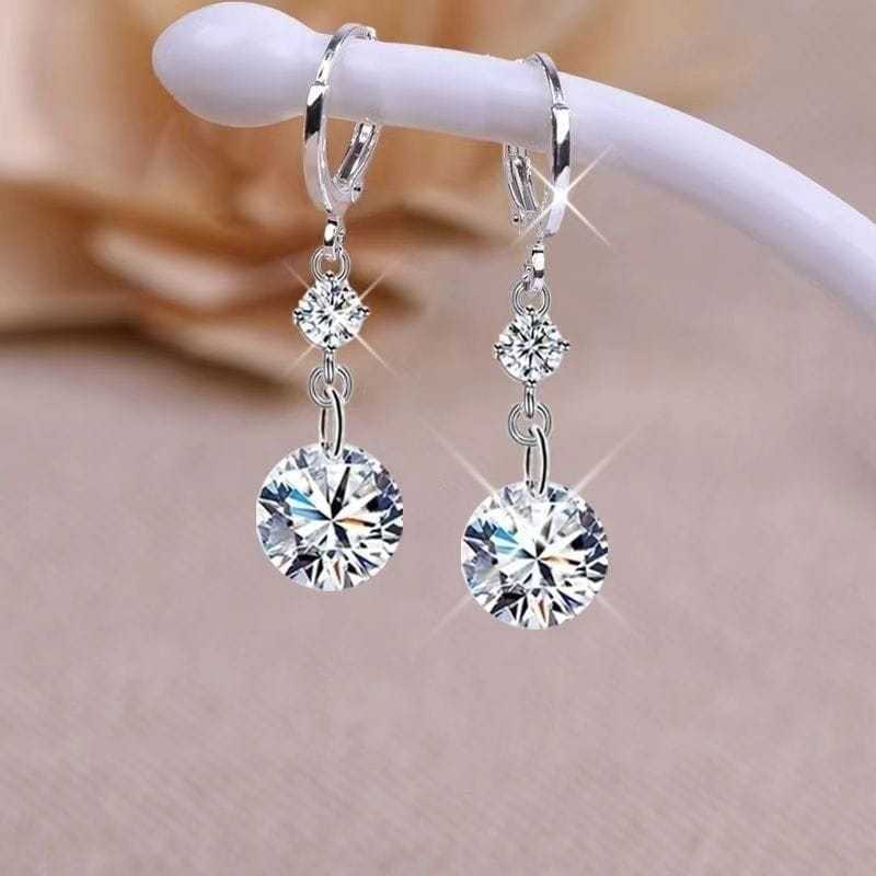 Anting 2023 anting rumbai permata putihan