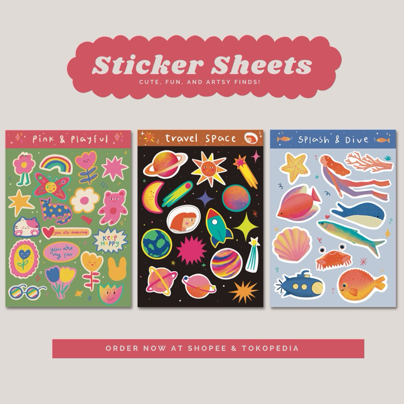 

Sticker Sheets | Sticker Pack Lucu | Aesthetic | Stiker | Aksesoris