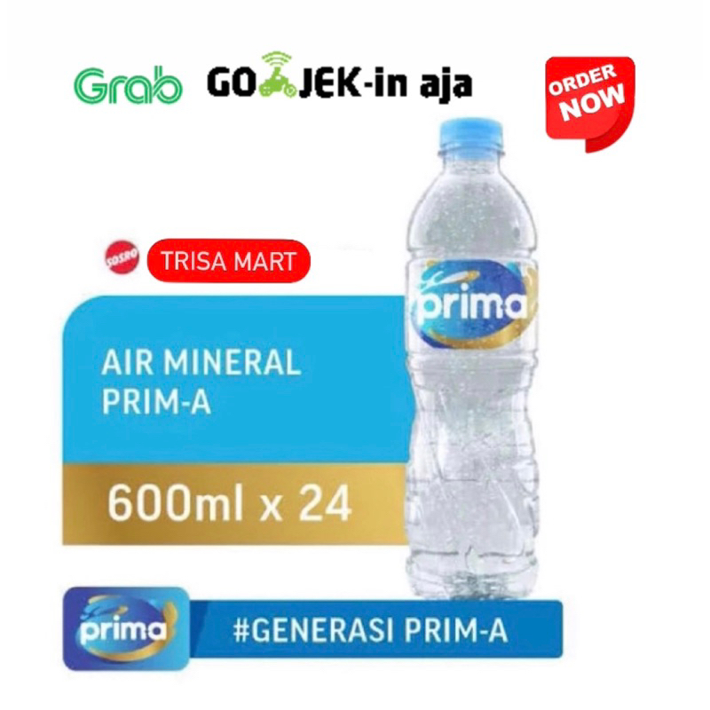 

Prima botol pet air mineral 600ml isi 24 pcs