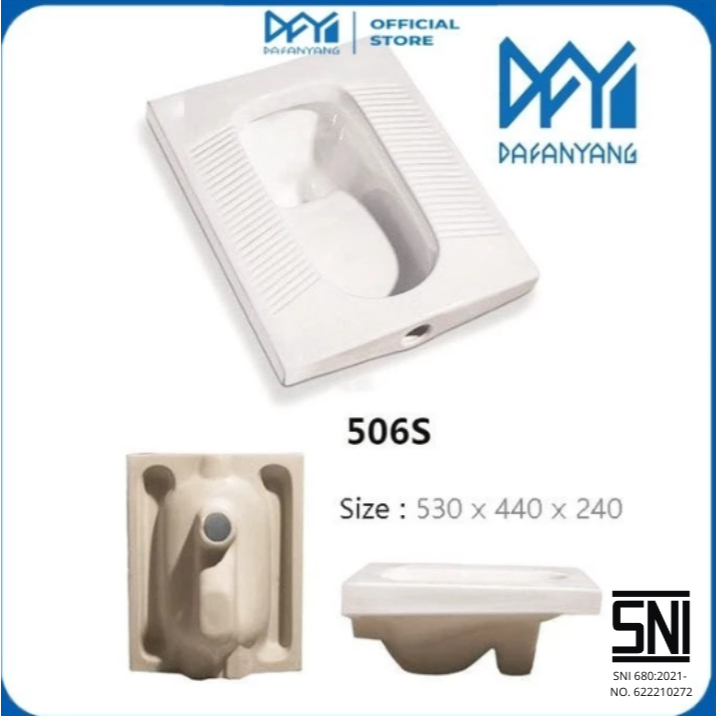 Mr Tao Closet Jongkok  506 SNI Kloset Jongkok Bercorong Keramik WC Jongkok Toilet Rumah Tangga