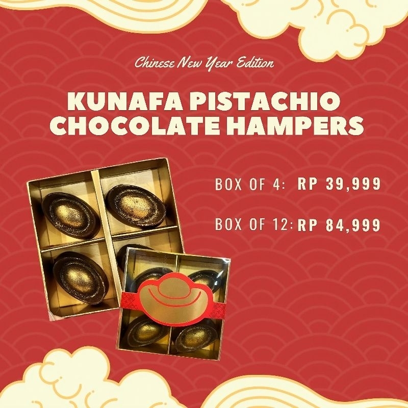 

HAMPERS IMLEK COKLAT KUNAFA PISTACHIO / HAMPERS IMLEK CNY / HAMPERS CHINESE NEW YEAR BARU