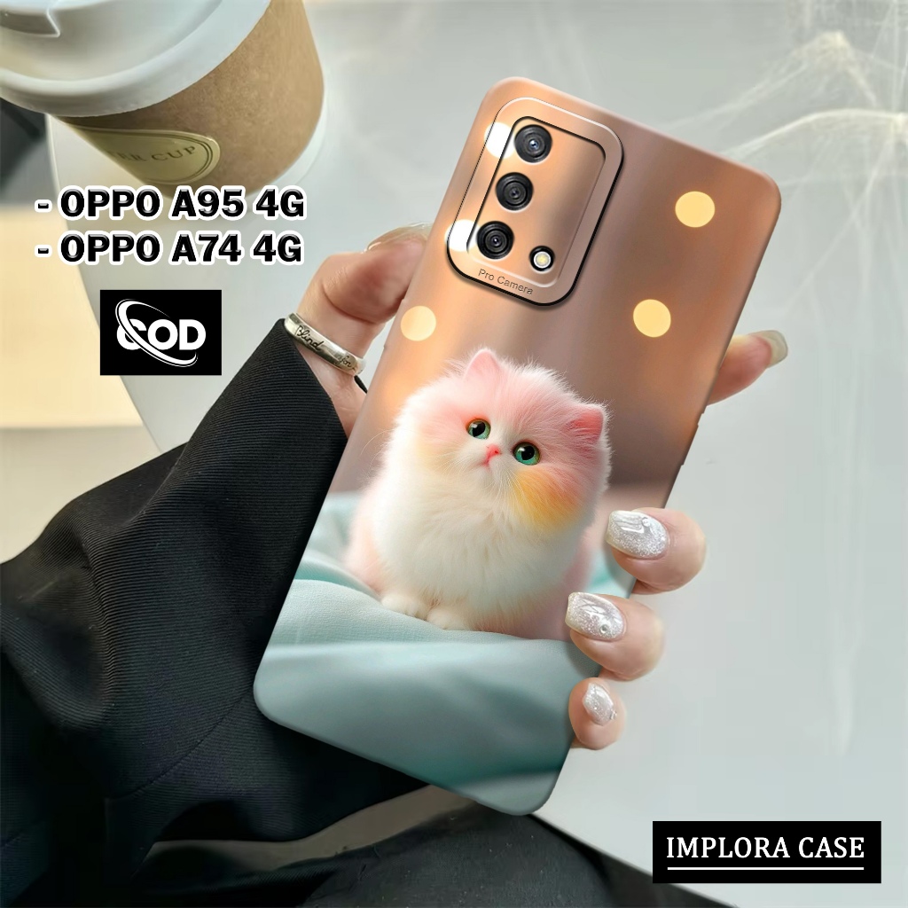 Case OPPO A95 4G / A74 4G Case KUCING IMPLORA CASE Casing OPPO A95 4G / A74 5G Softcase Pro Camera O