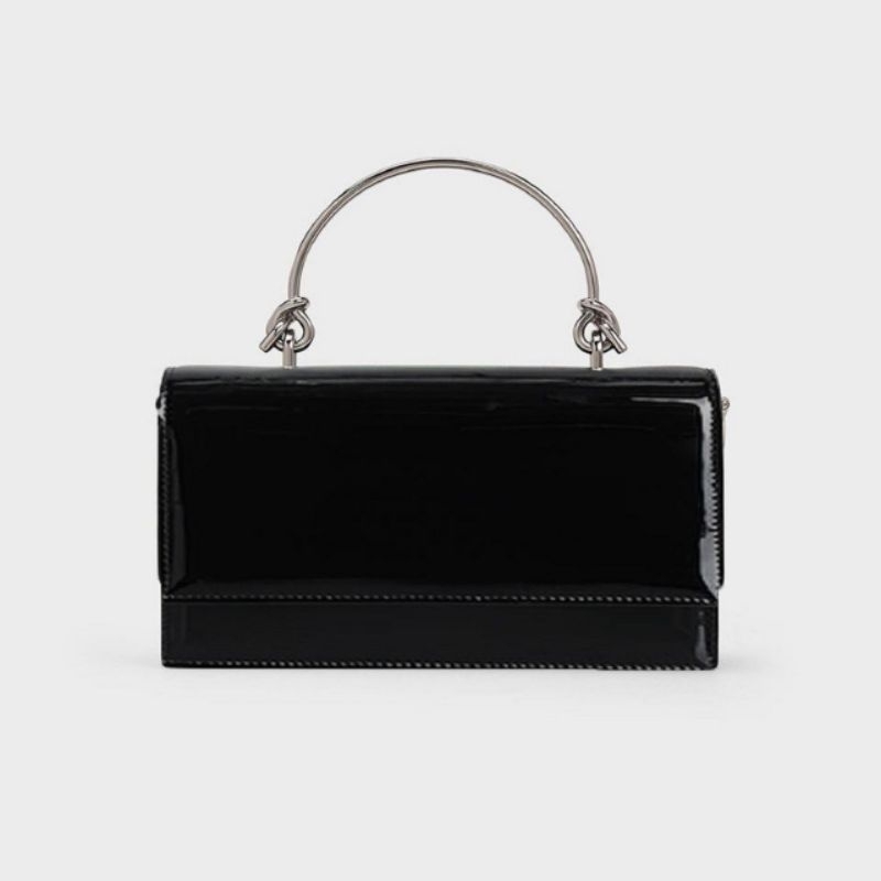 TAS PESTA ELEGAN POLOS TAS TALI RANTAI TERBARU TAS POLOS HITAM GLOSY
