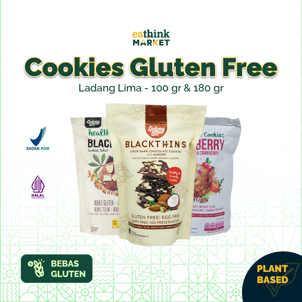 

Camilan Sehat / Health Cookies Gluten Free - Ladang Lima 100 gr / 180 gr