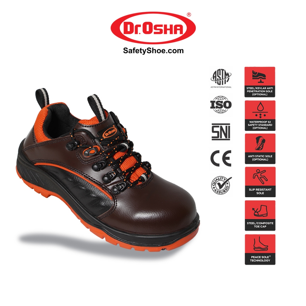 Dr OSHA Paradise 9171 S2 Composite Waterproof Safety Shoes - Brown