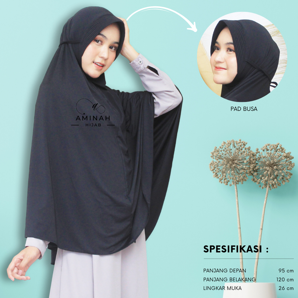 Hijab Khimar Jilbab Instan Kerudung Syari Bergo Jumbo Alisha