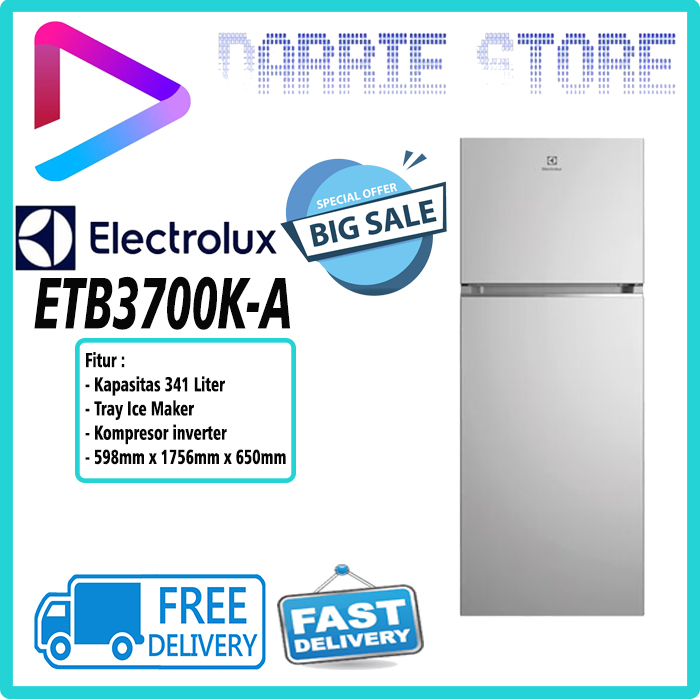 ELECTROLUX ETB3700K-A Kulkas 2 Pintu Inverter ETB3700KA ETB3700