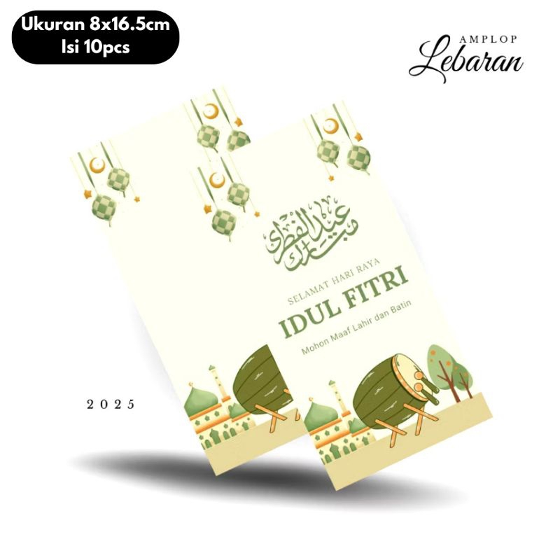 

Amplop Lebaran Premium 2025 Tanpa Dilipat Ukuran Besar 8x16.5cm Isi 10pcs Kertas Tebal 100gsm - Motif Eksklusif Lebaran 2025