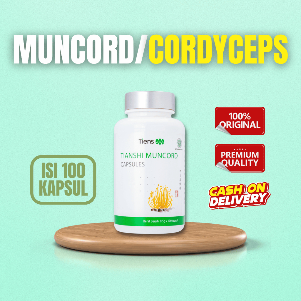 TIENS MUNCORD CORDYCEPS 1 BOTOL ISI 100 KAPSUL / NUTRISI DAYA TAHAN TUBUH / NUTRISI PARUPARU TIENS /