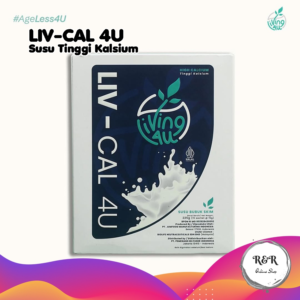 

LIV-CAL 4U (1 Box isi 15 Sachet) Susu Tinggi Kalsium Kekuatan Tulang Liv Cal High Calcium