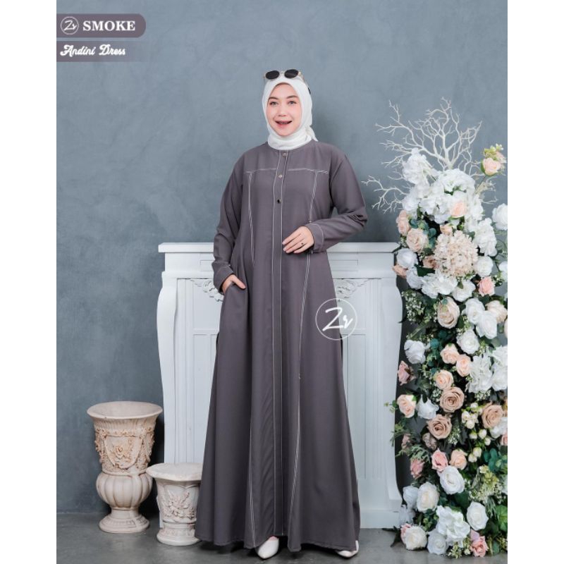 ANDINI DRESS by ZR / GAMIS ANDINI / GAMIS POLOS / GAMIS BAHAN SABRINA / GAMIS WANITA TERBARU