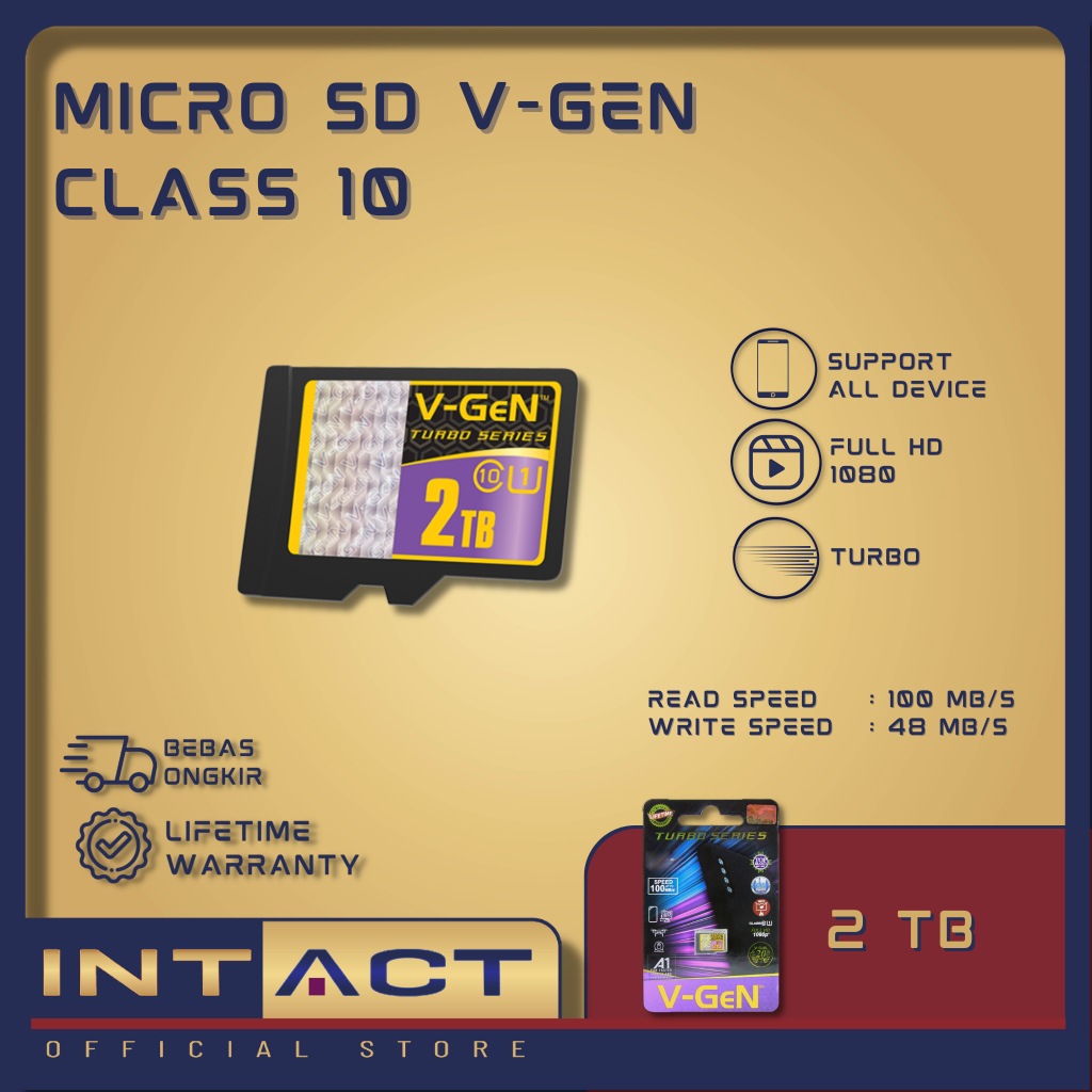 MicroSD V-GeN Turbo 2TB Class 10 Memory Card Micro SD VGEN