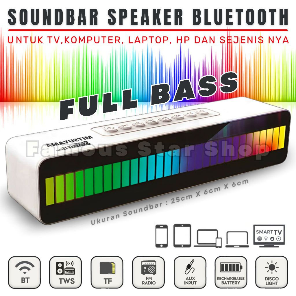 KEREN BANGET Speaker Bluetooth Full Bass TV, Laptop, Komputer, HP SOUNDBAR MITSUYAMA SOUNDBAR 2 /II 
