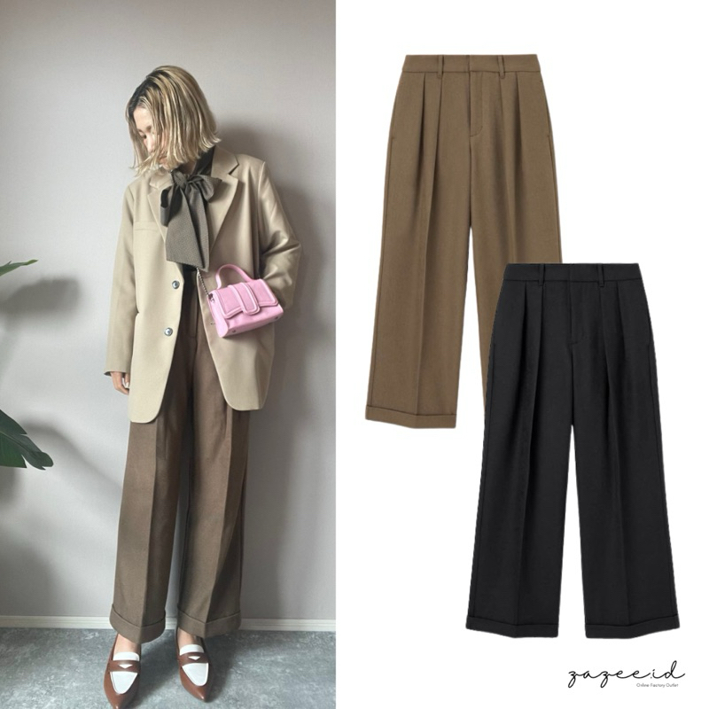 GU Wide Pants Celana Panjang Kulot Celana Kulot Wide Pants Celana Kulot Wanita Wide Pants Wanita Cel