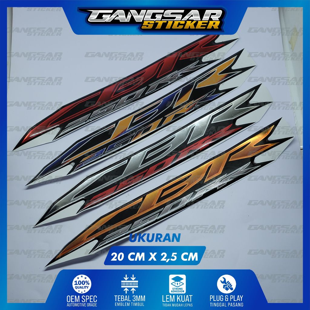 emblem timbul cbr 250 honda / emblem cbr 250 rr / stiker emblem cbr 250