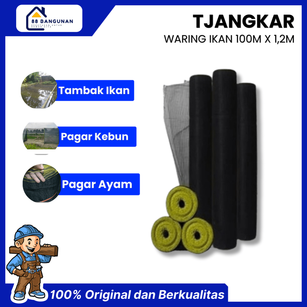 JARING WARING IKAN TL 1,2 M X 100 M / WARING KERAMBA / WARING PAGAR | 1 ROLL