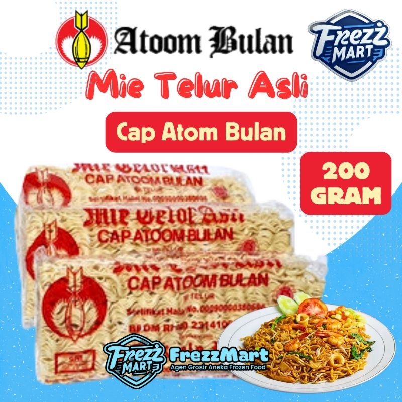 

Mie Telur Asli Cap Atom Bulan 200gr Mi Telor Atoom