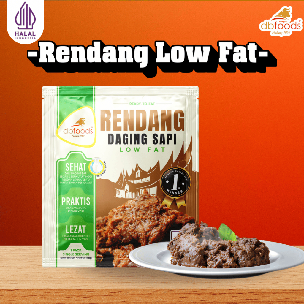 

DBFOODS Rendang Low Fat 60g Praktis Siap Makan Asli Padang