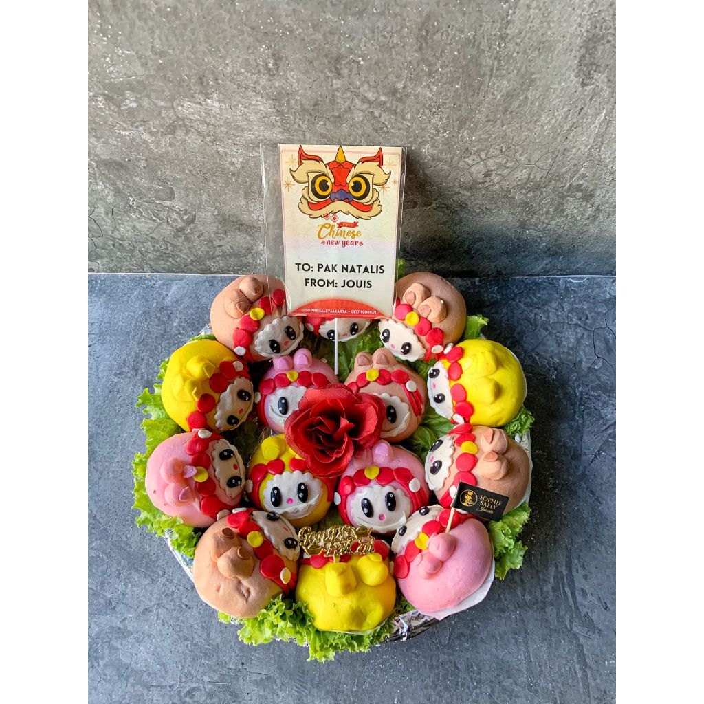 

Bakpau Box / Tampah Labubu / Ular / Persik - Hampers CNY / Paket Imlek - READY