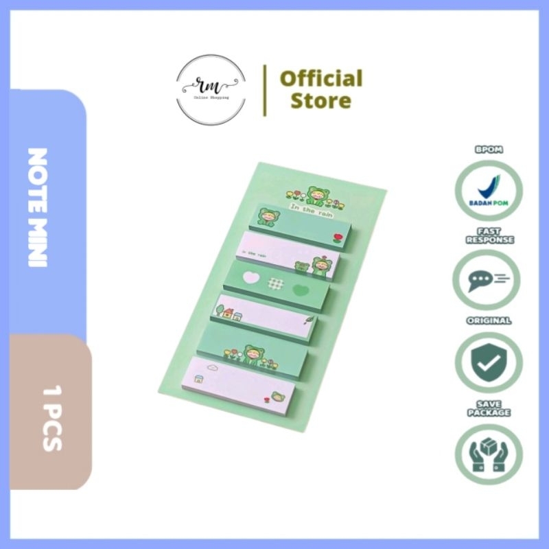 

RM SHOP • mini memo lucu 6 in 1/sticky notes label karakter
