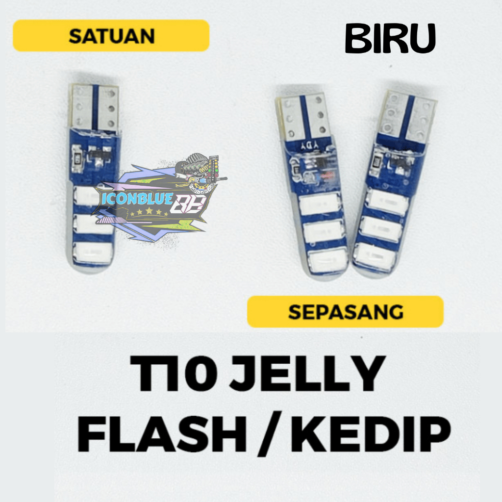 iconblue88 Lampu Sein Motor Led T10 Jelly Warna Biru Mode Kedip lampu senja Kedip Flash Lampu Sen Mo