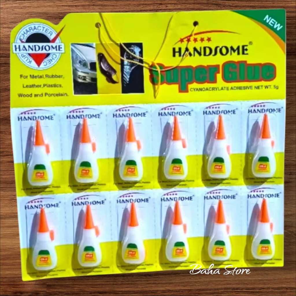 

Lem Super Glue Handsome Lem Korea Serbaguna Lembaran Isi 12 pcs