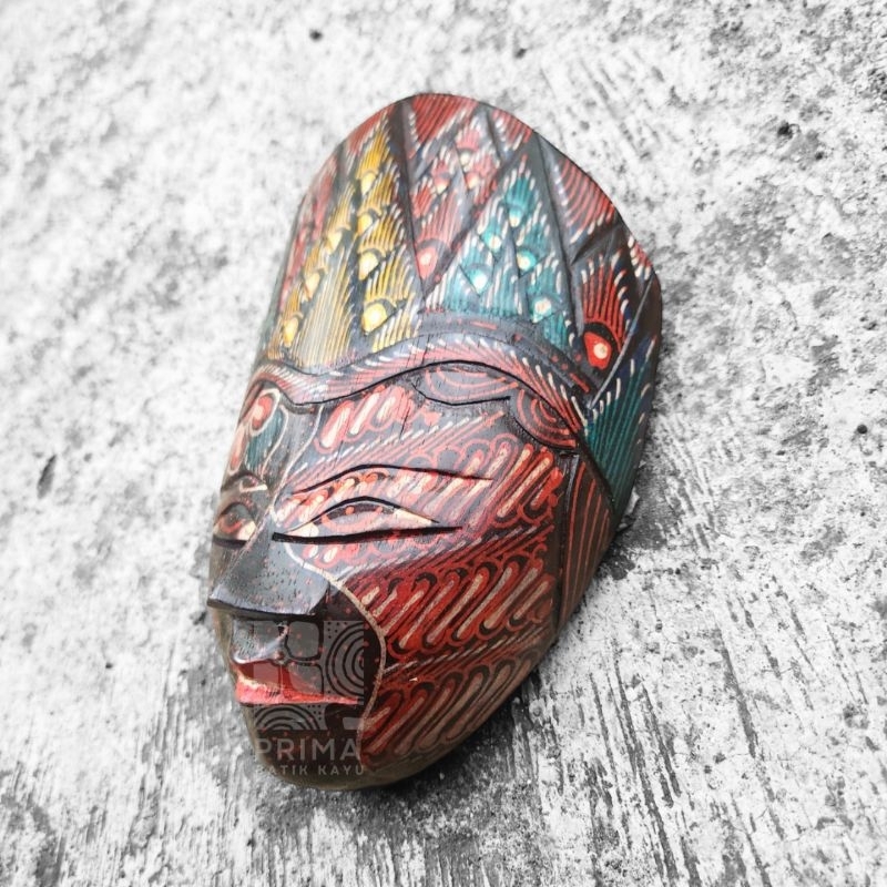 Topeng Panji Batik M Kayu Souvenir Khas Jogja Viral FYP