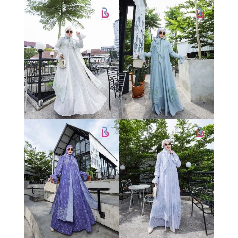 TITIAN Series by Baraya Syari gamis set scarf premium gamis printing cantik mewah HQ