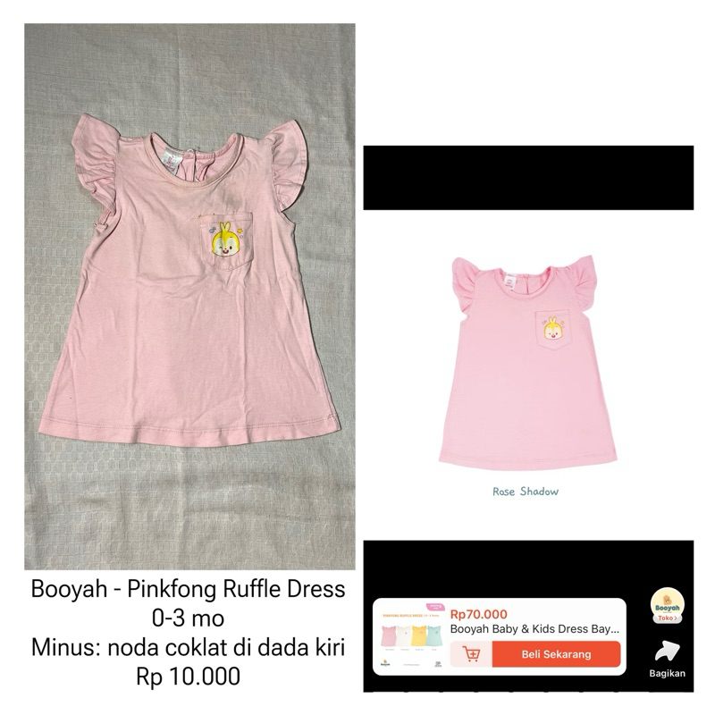 PRELOVED Booyah - Pinkfong Ruffle Dress [Rose Shadow] 0-3 mo