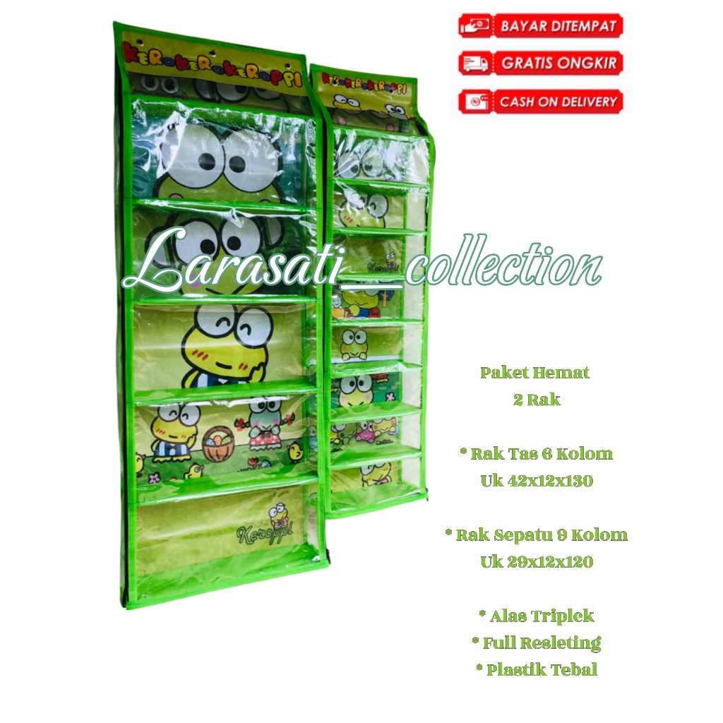 (Alas Triplek) Rak Gantung Set 2in1 Rak Tas dan Rak Sepatu Gantung Alas Triplek Murah