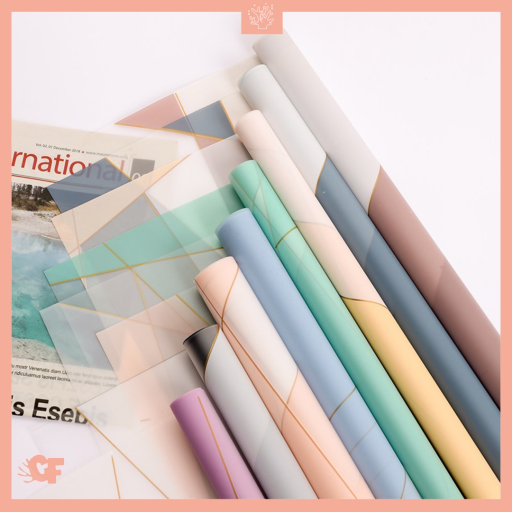 

20 LEMBAR Kertas Buket Bunga Motif Nosha Magnetic Line Warna Buket Flower Wrapping Cellophane KB6063